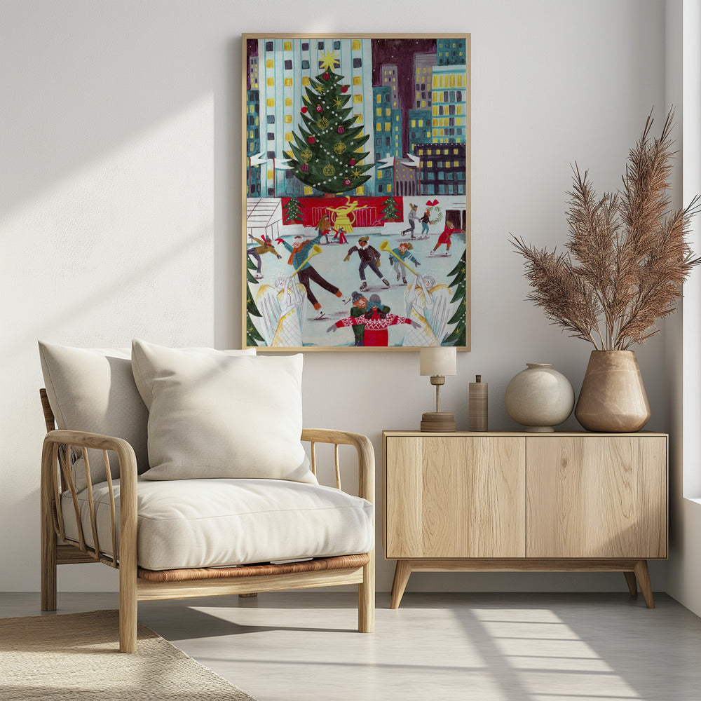 Ice skating at Rockefeller center | Poster