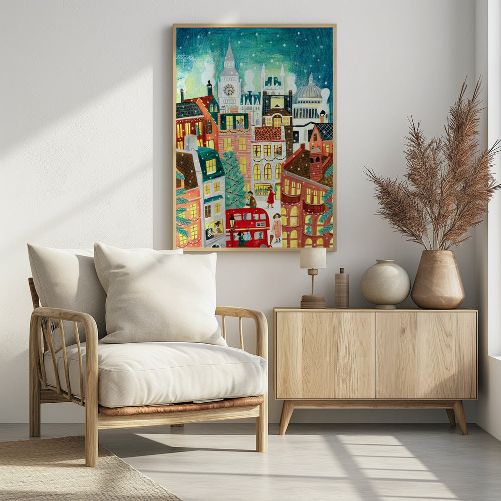 Christmas London in the snow | Poster