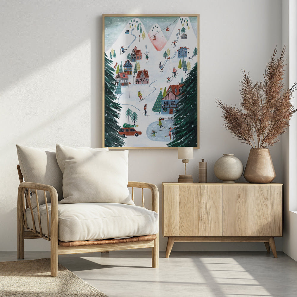 Nordic Skiing in the mountains at Christmas | Poster