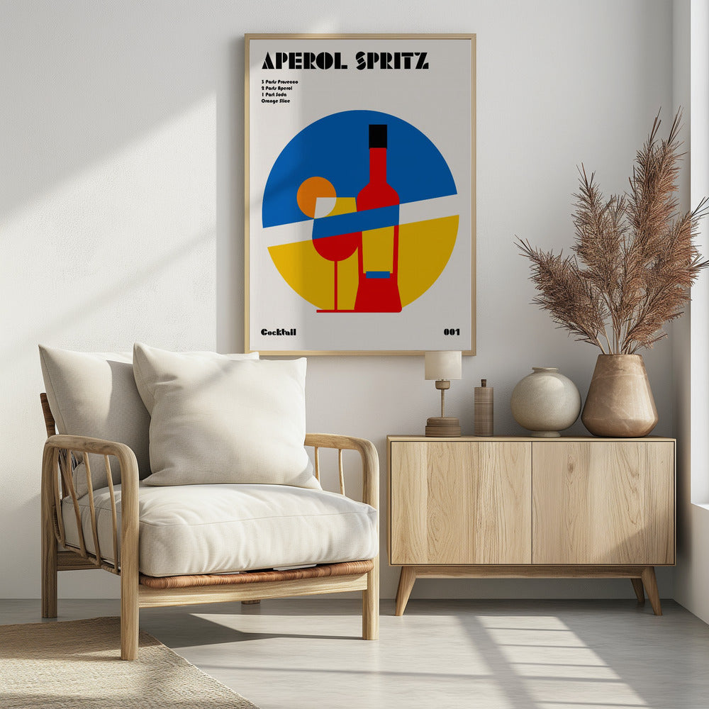 Aperol Spritz Cocktail Bauhaus Art Print | Poster