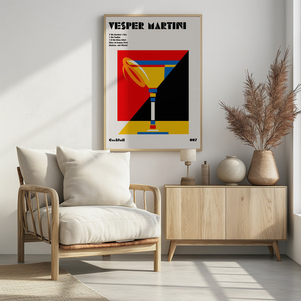 Vesper Martini Bauhaus Cocktail | Poster