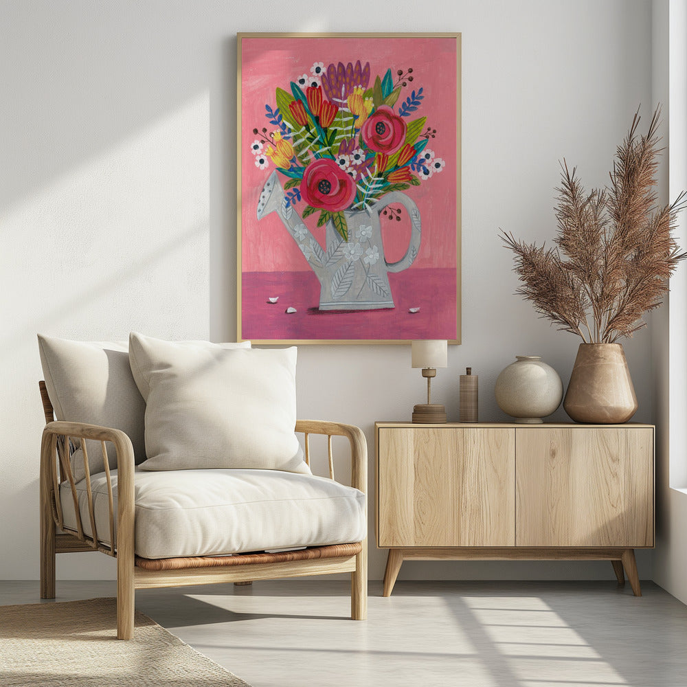 Watering Can with Flowers | Poster