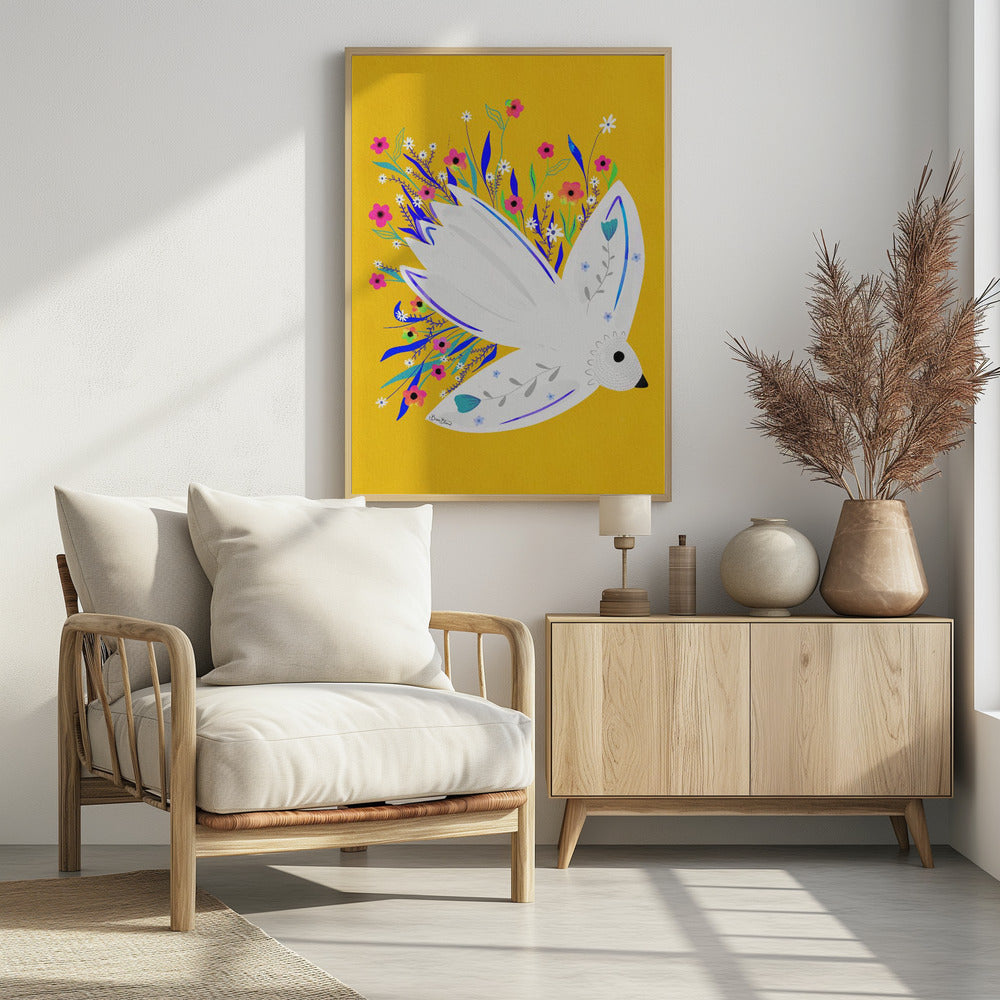 Bird in Flowers illustration | Poster