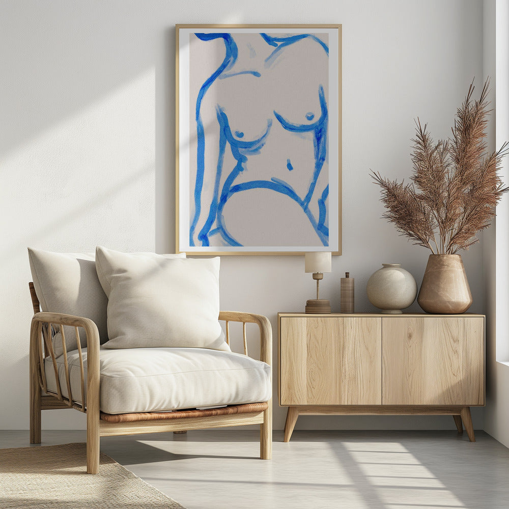 Blue Contour Nude | Poster