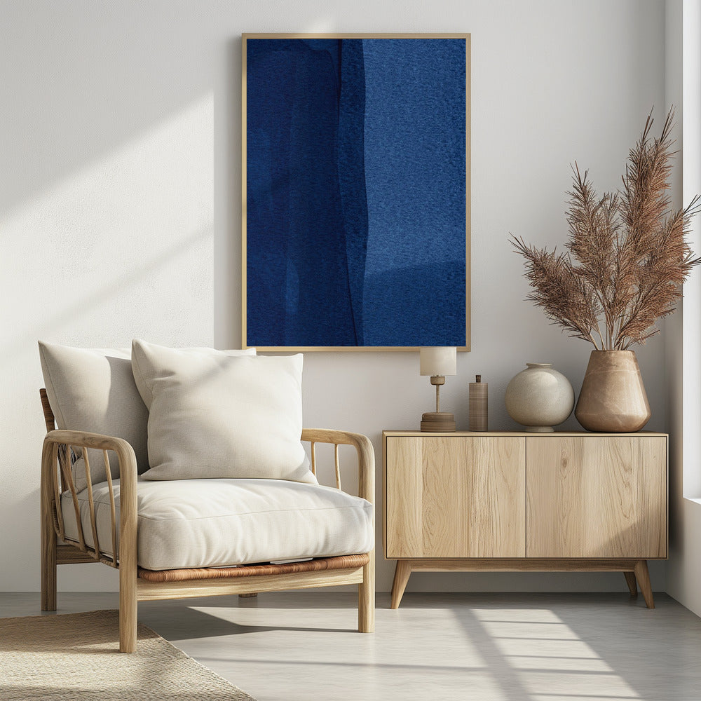 Blue Texture Flowing Vertical Lines | Poster