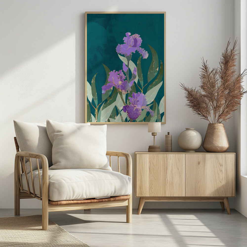 Iris Flower Turquoise | Poster