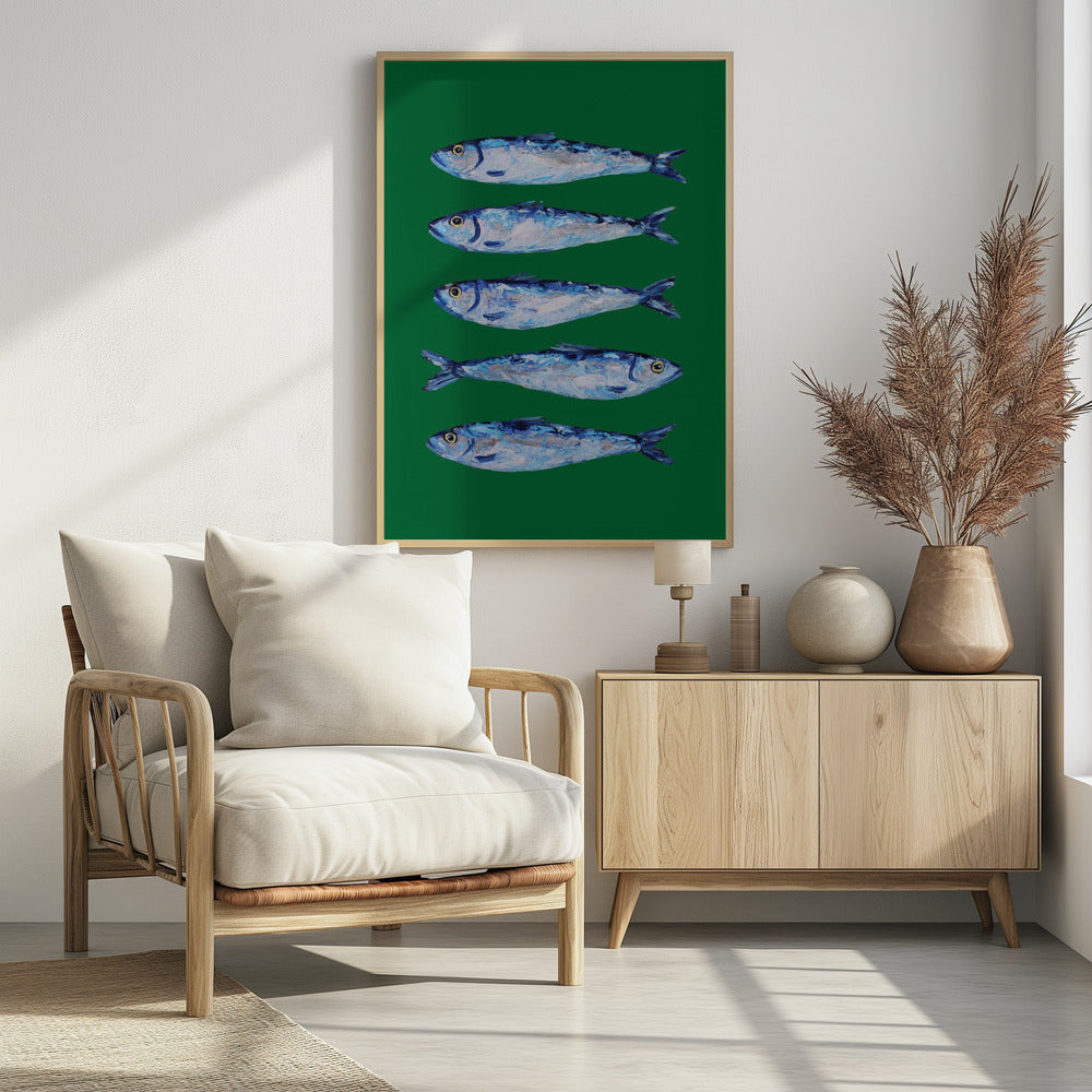 Sardines Forest Green | Poster