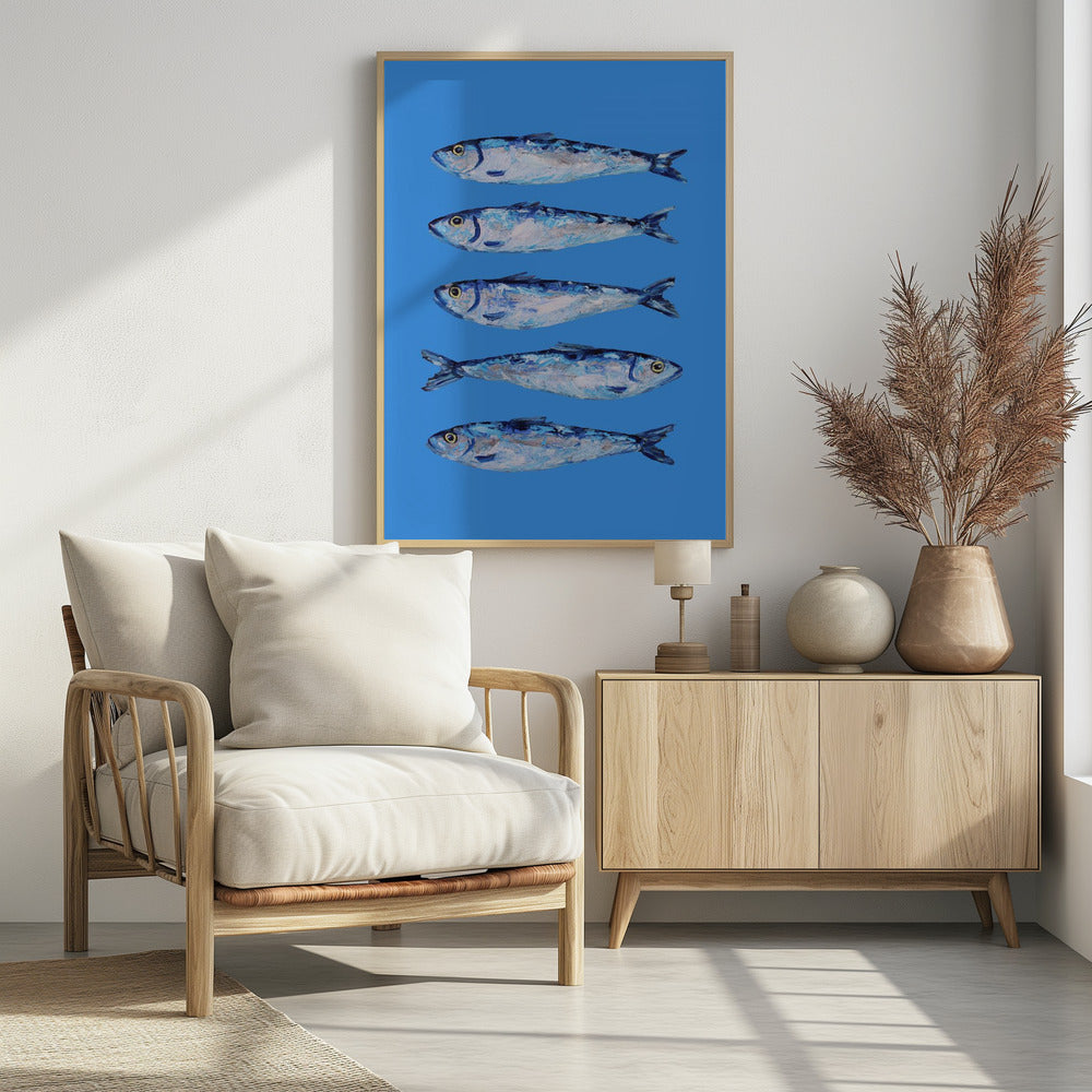 Sardines on Blue | Poster