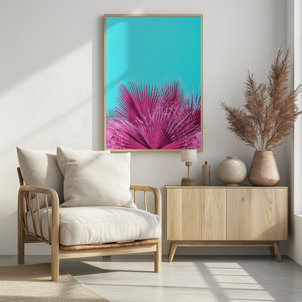 Electric Pink Palm Fronds | Poster