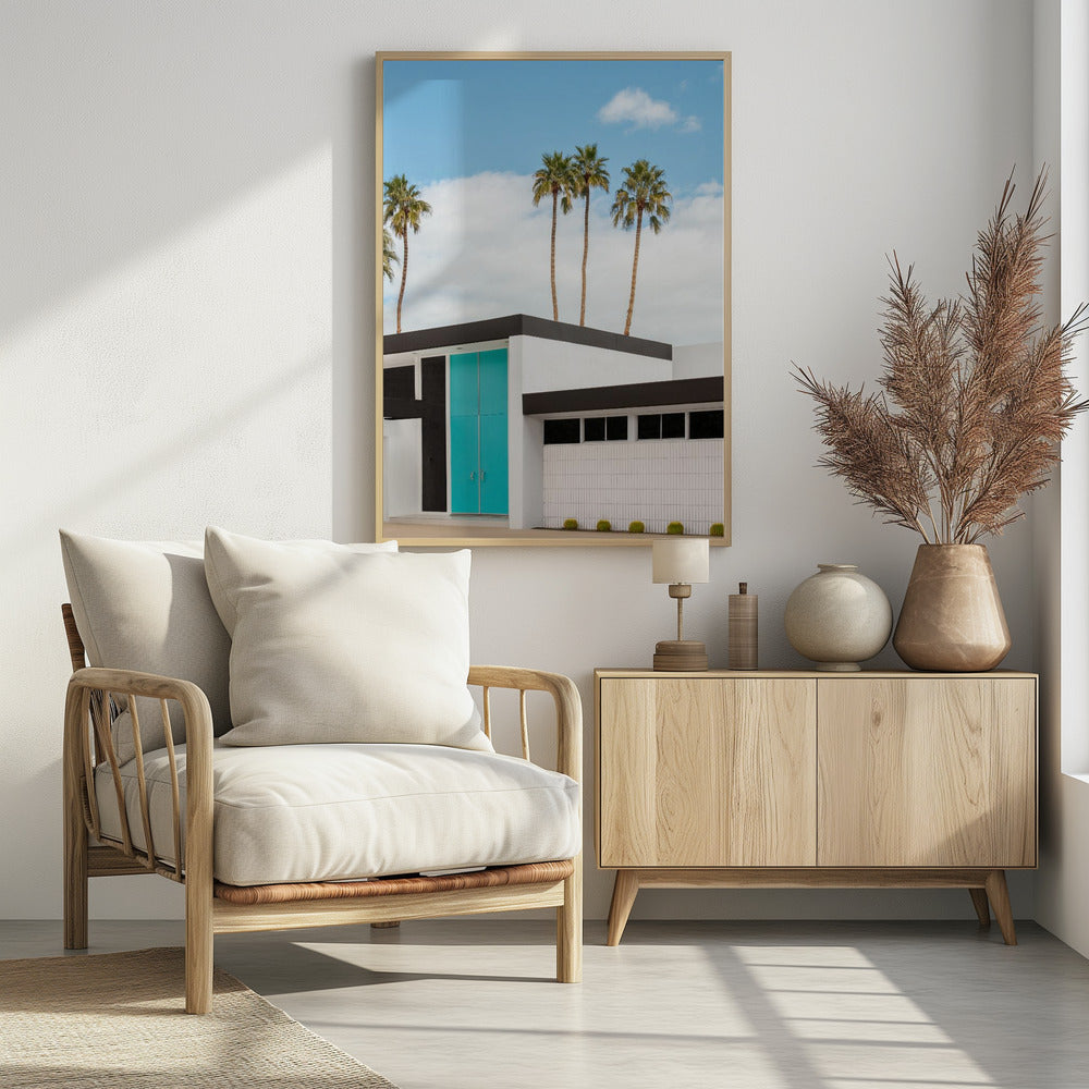 Turquoise Blue Doors on a Modern Home | Poster