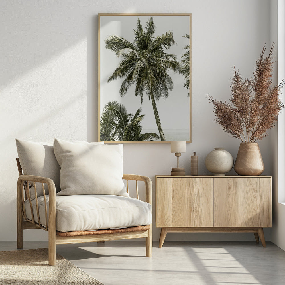 Palm Trees by the ocean | Vintage | Poster