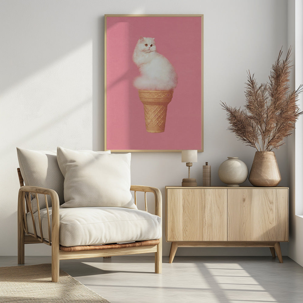 Cat Ice Cream - Pink | Poster