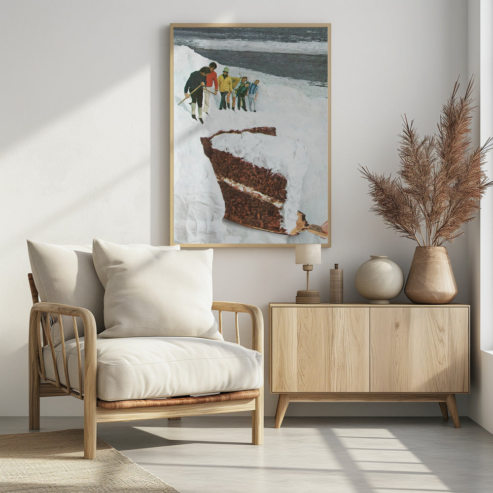 Glacier Calving Cake - Dessert Snow Mountain | Poster