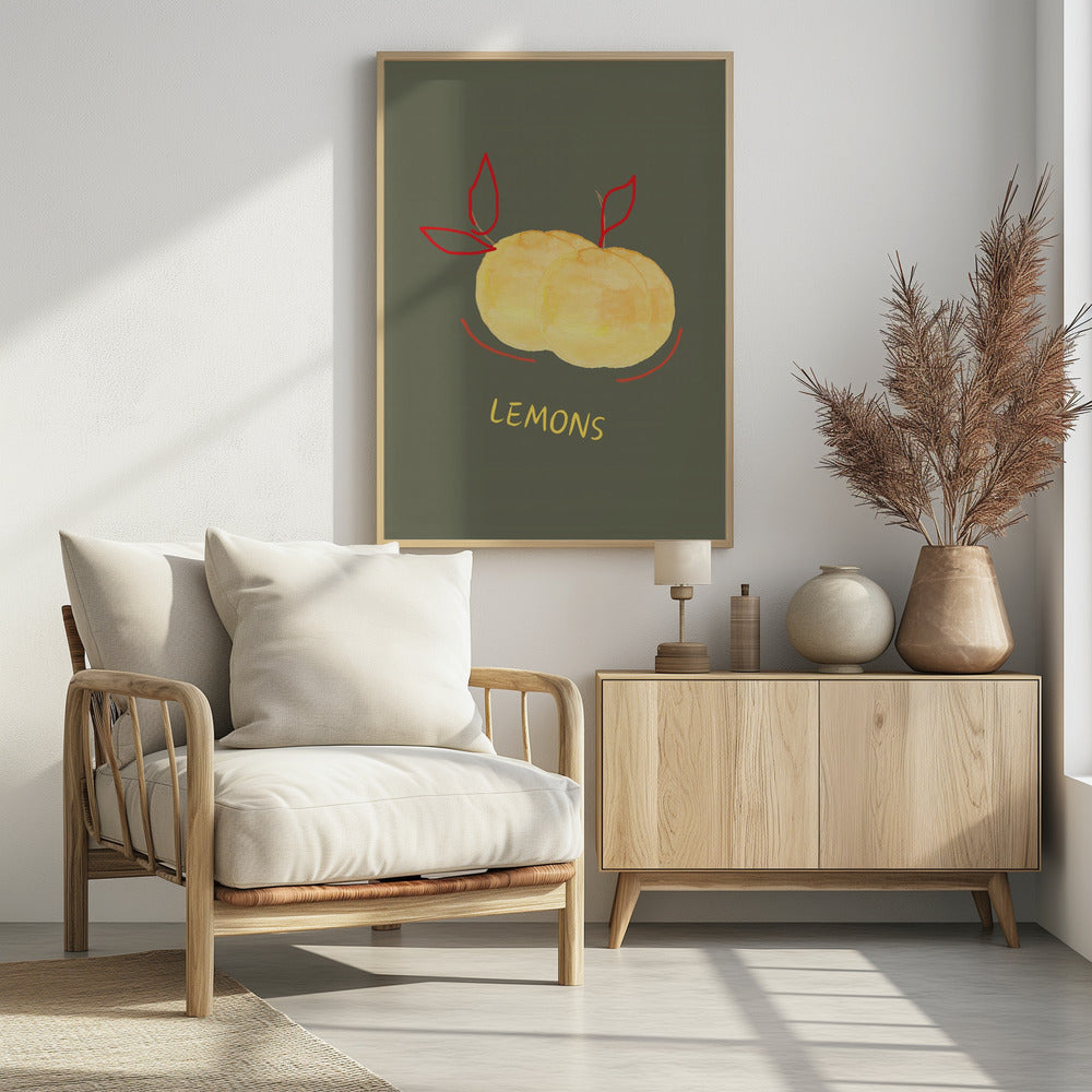 Lemons in Green | Poster