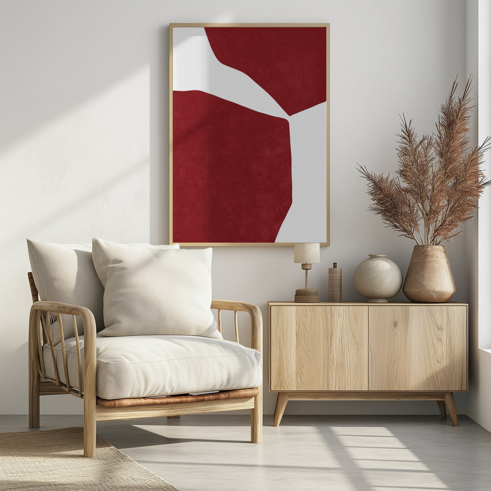 Abstract Red on white | Poster