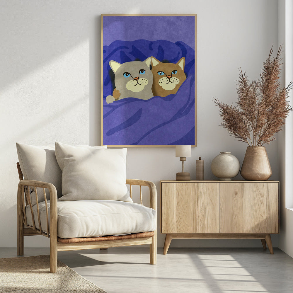 Cats in Bed | Poster