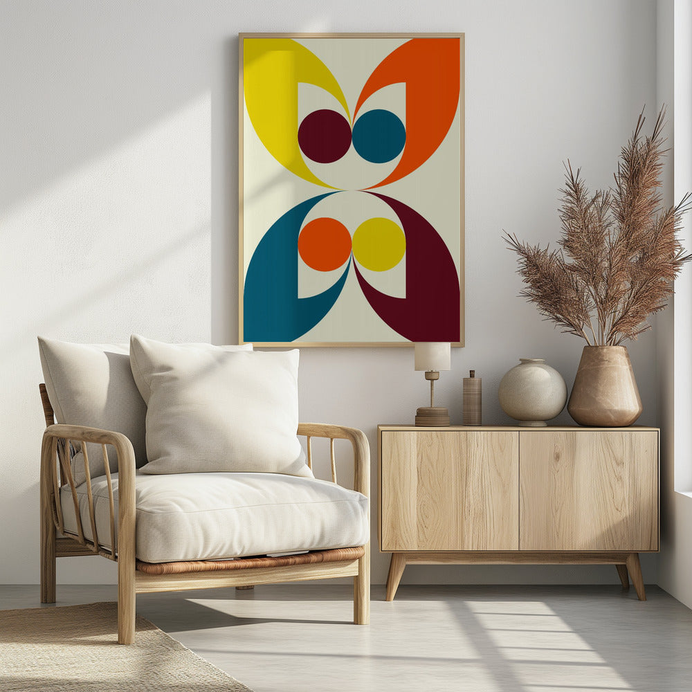 Colorful Symmetric Shapes and Circles | Poster