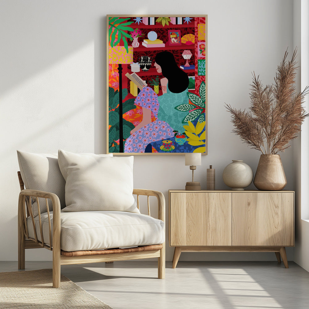 Girl Reading Her Favorite Book | Poster