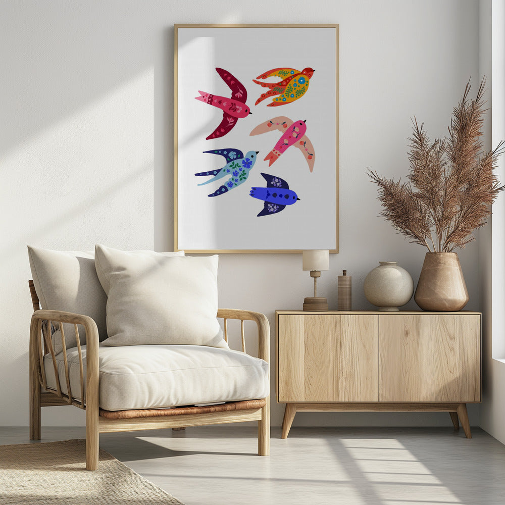 Whimsical birds | Poster