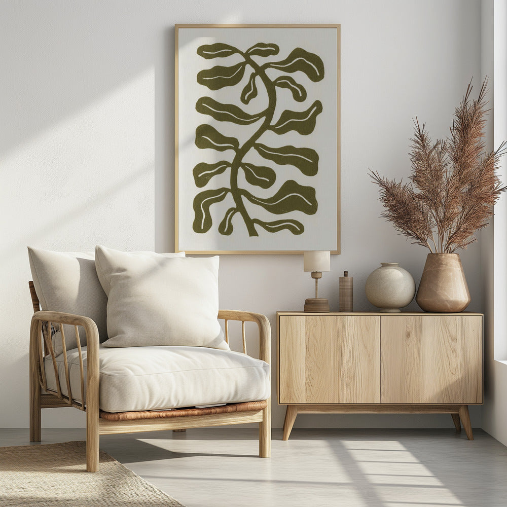 Wind Kissed Plant / Olive Green | Poster