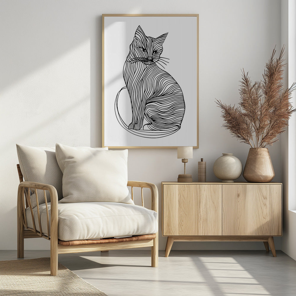 Lines art Cat | Poster
