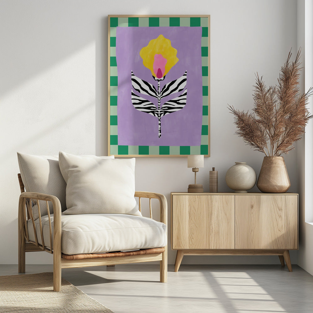 Flower with Zebra Patterned Leaves | Poster