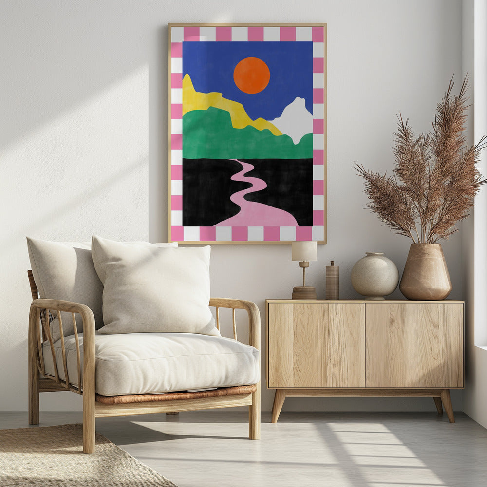 Minimalist Landscape with Vibrant Colors | Poster