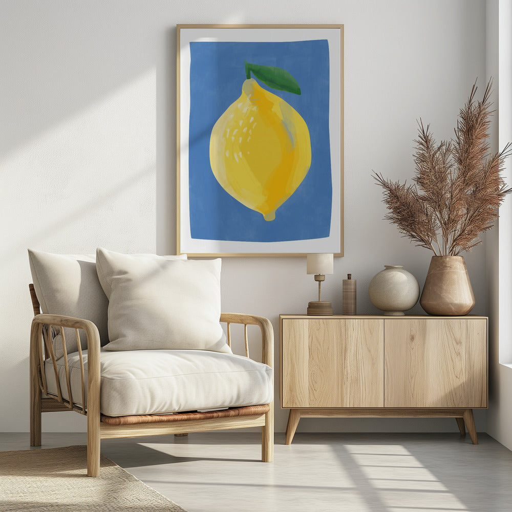 Simplistic Painting of a Lemon | Poster