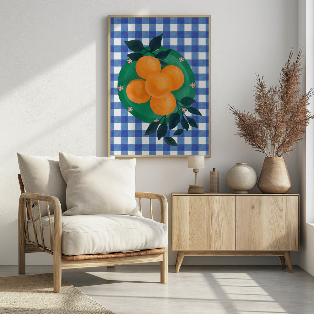 Checkered Citrus Charm | Poster