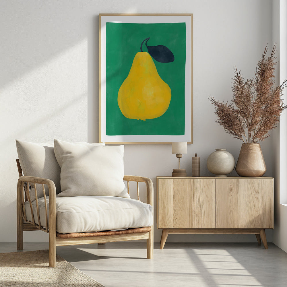 Minimalist Yellow Pear | Poster