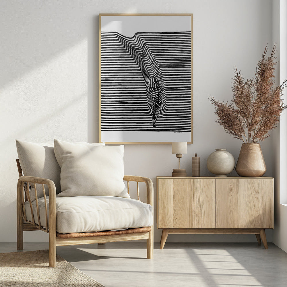 Zebra in het veld | Poster