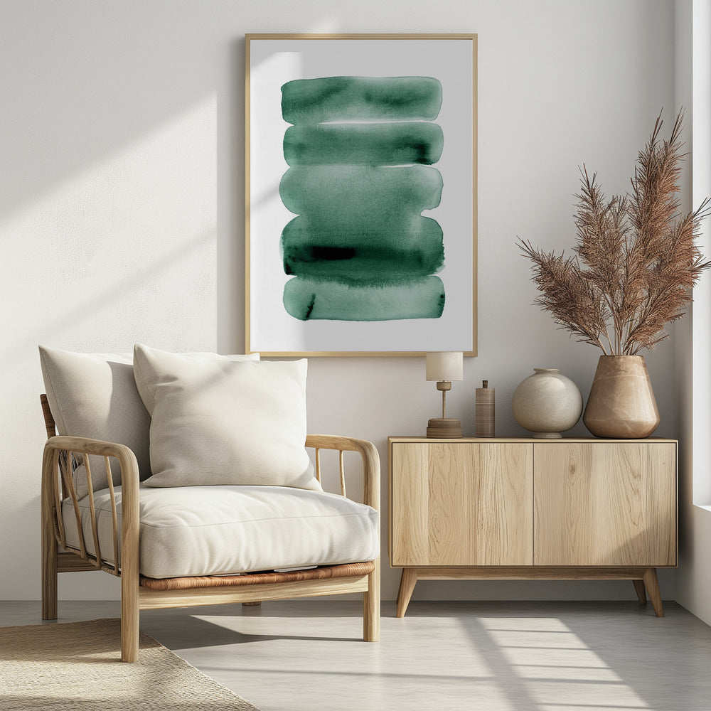 Abstract Green Stripes | Poster