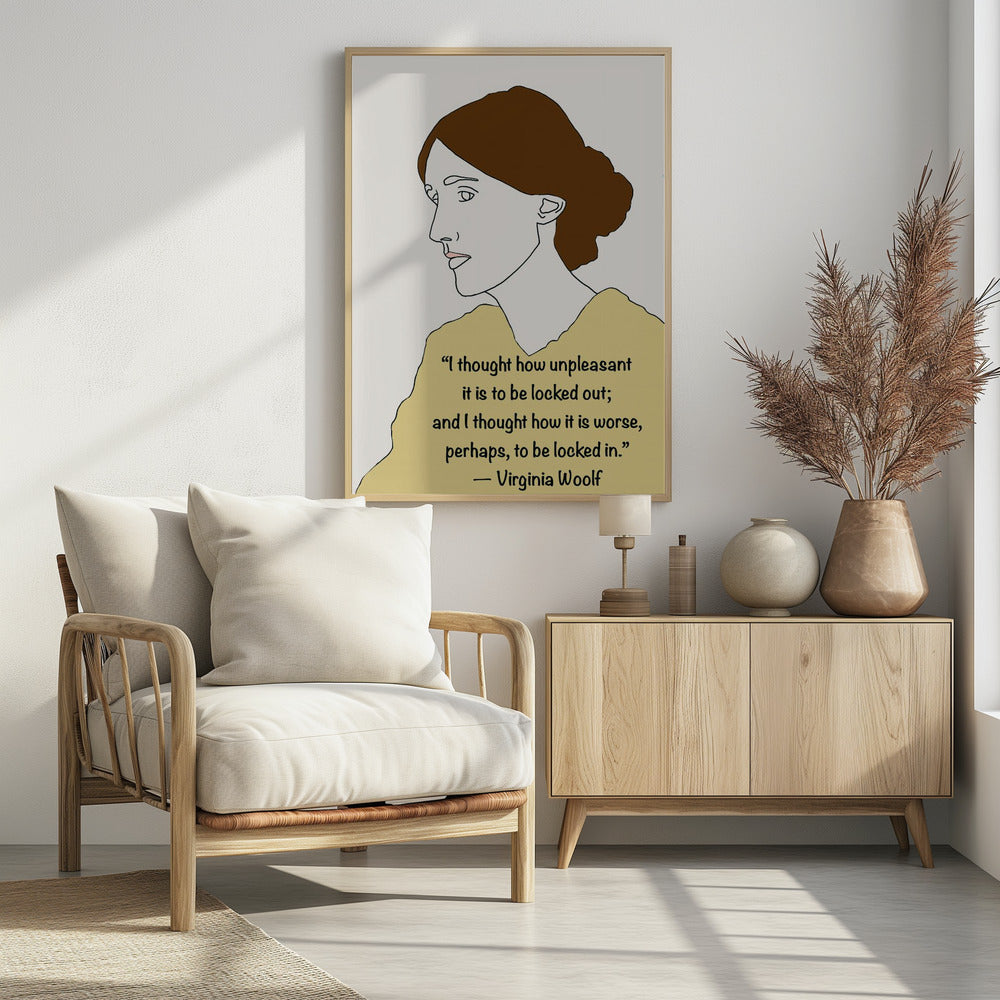 Virginia Woolf Art Yellow | Poster