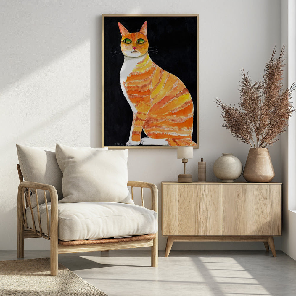 Orange Cat Side Eyes | Poster
