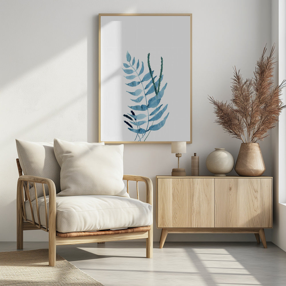 Blue Watercolour Flowers 2 | Poster