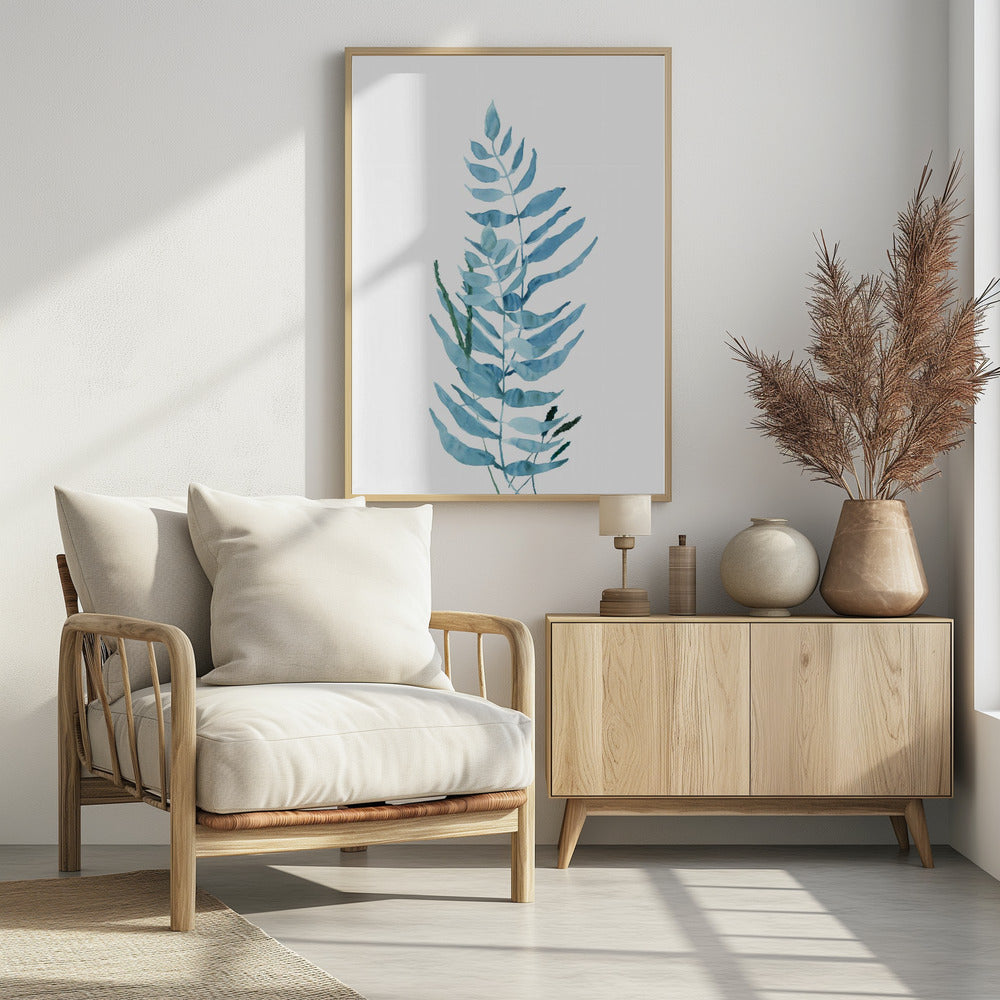 Blue Watercolour Flowers 3 | Poster