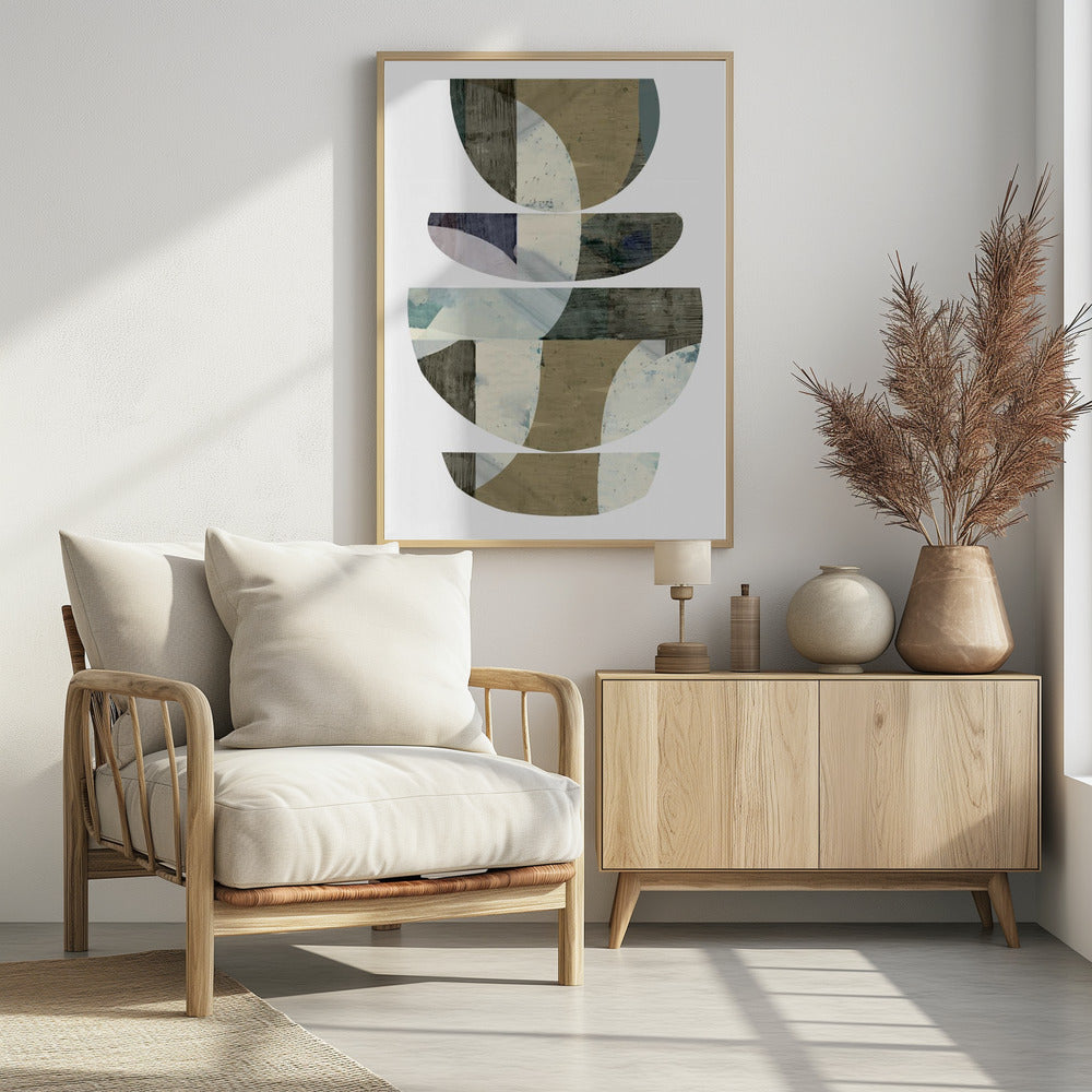 Blue Semi Circles III | Poster