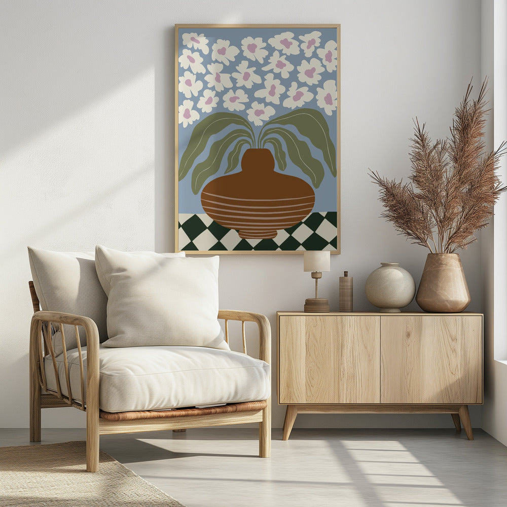 Retro Clay and Flower | Poster