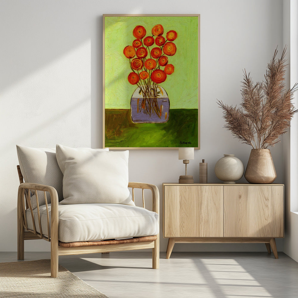 Poppies in Vase Bright Version | Poster