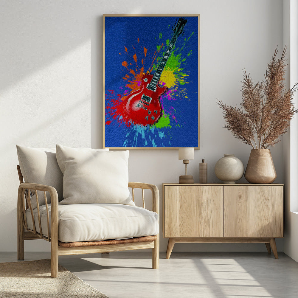 Electric guitar pop art explosion | Poster