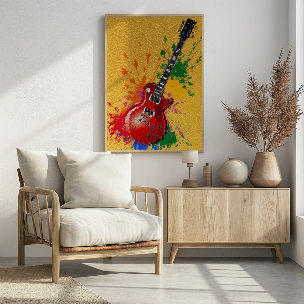 Electric Guitar Pop Art Exploding | Poster