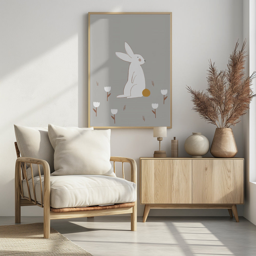 White Little Bunny | Poster