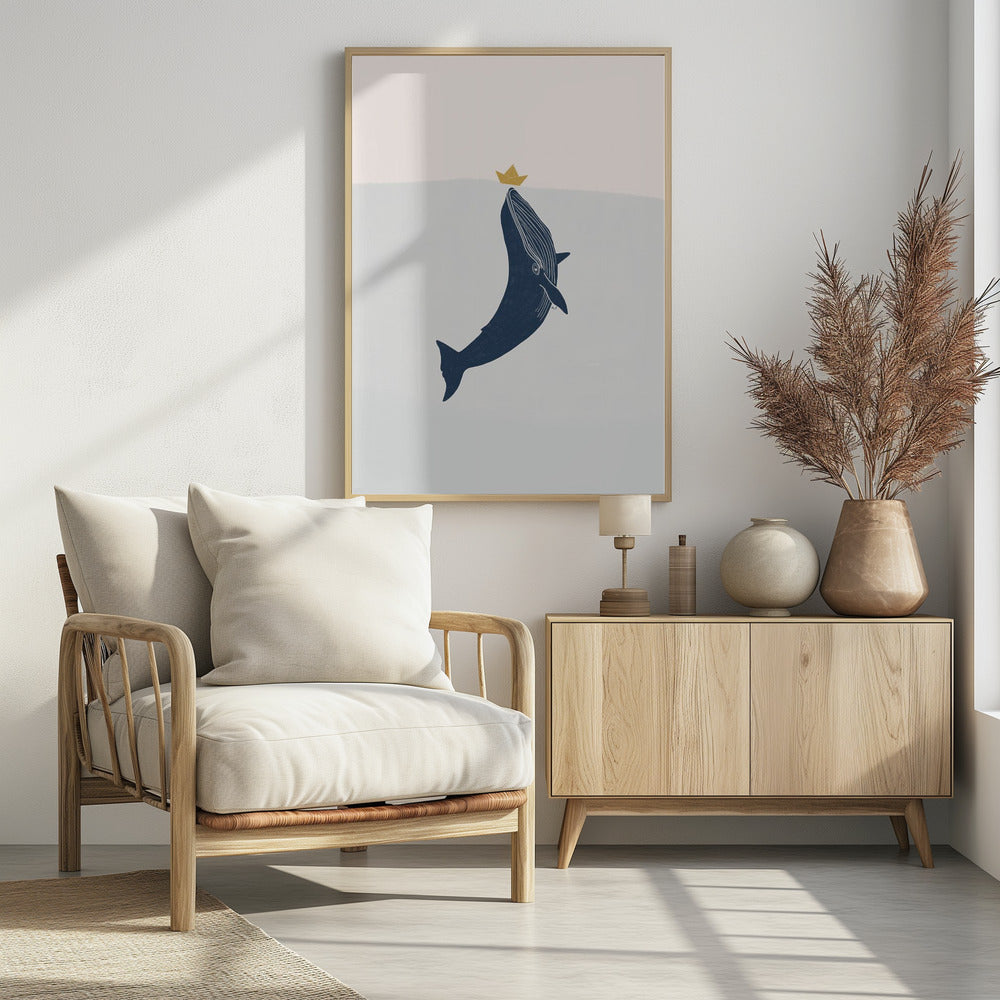 Blue Whale Sailing Boat | Poster