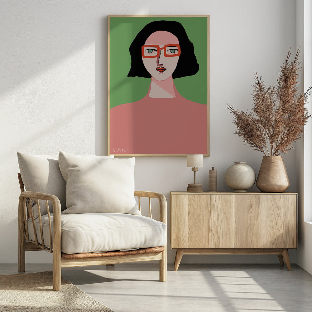 Lady with Red Glasses | Poster