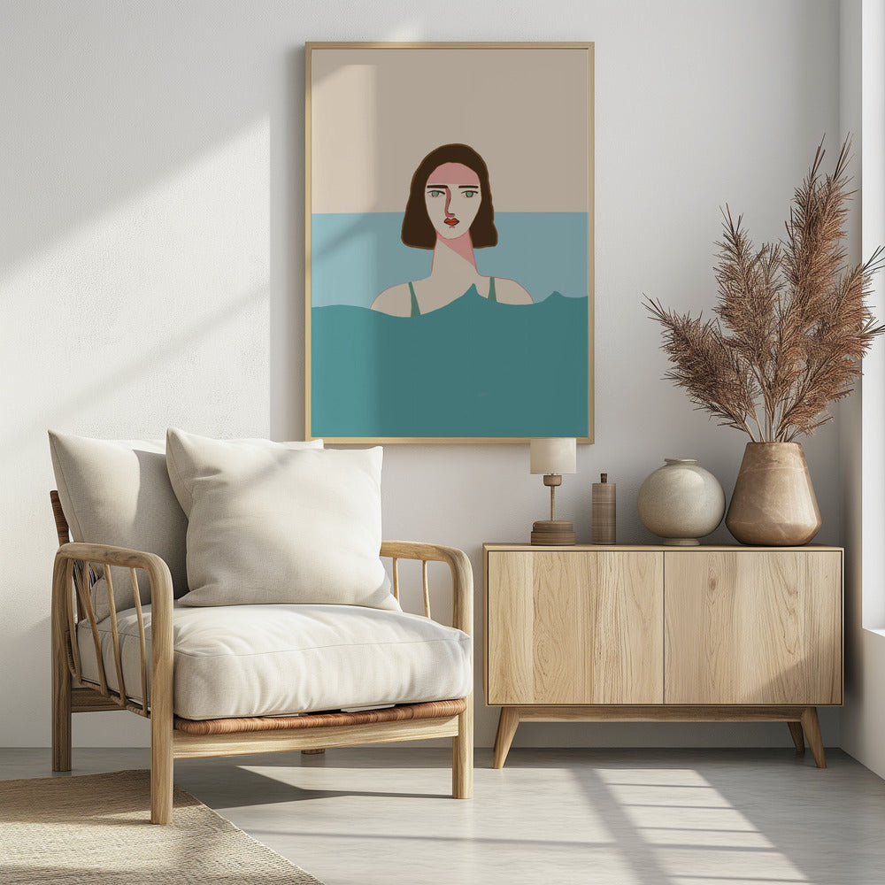 Ocean swimmer Brunette | Poster