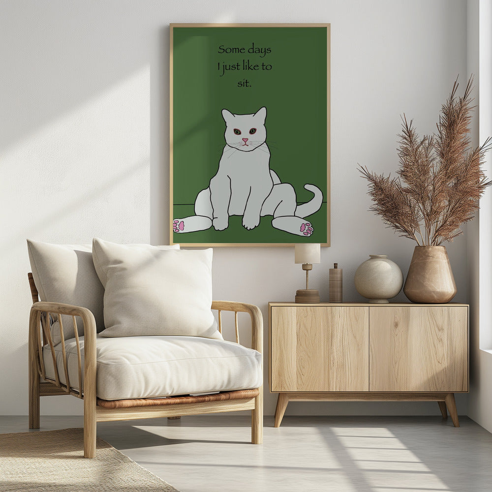 White cat with quote | Poster