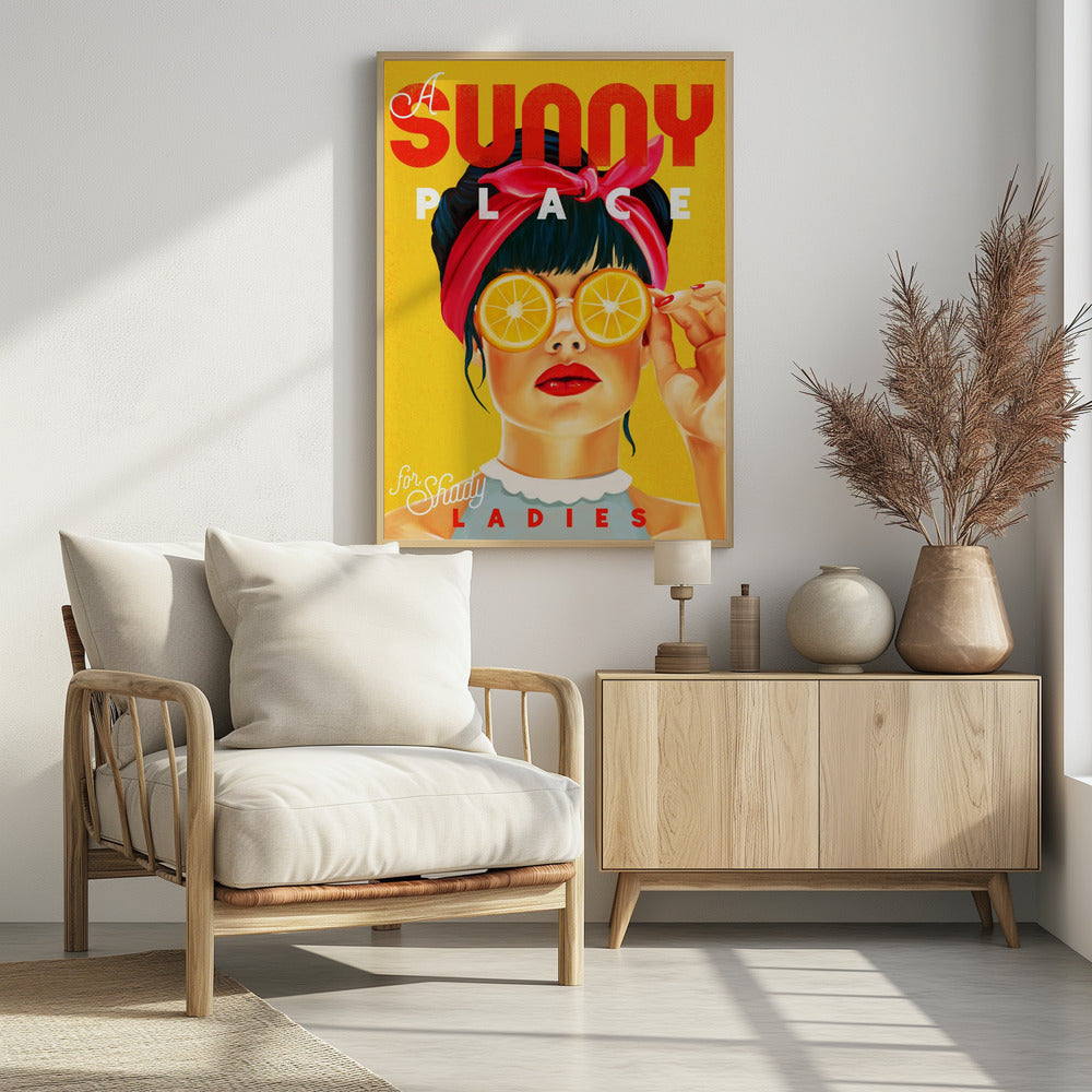A Sunny Place For Shady Ladies Orange Pinup Art | Poster