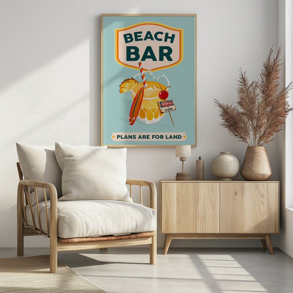 Beach Bar Summer Tropical Cocktail Bar Art | Poster