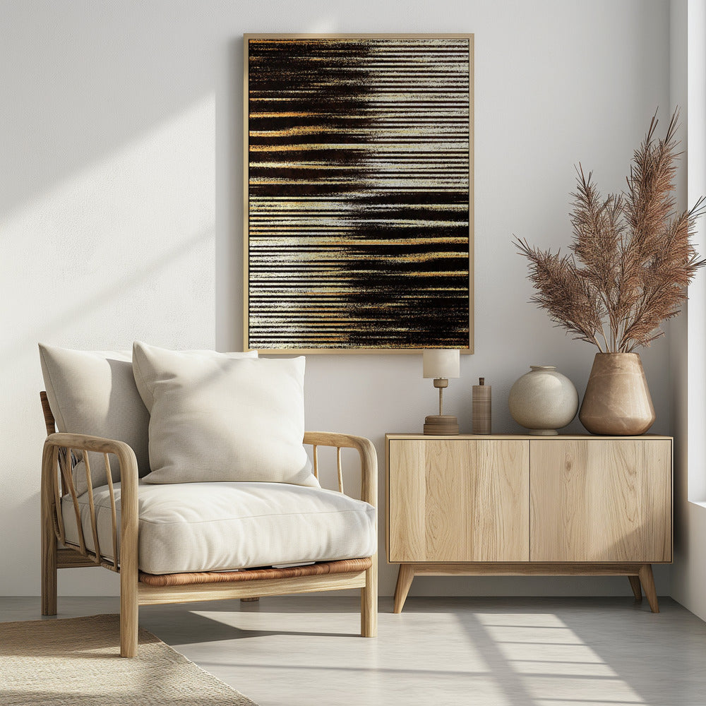 Black and Gold Horizontal Lines | Poster