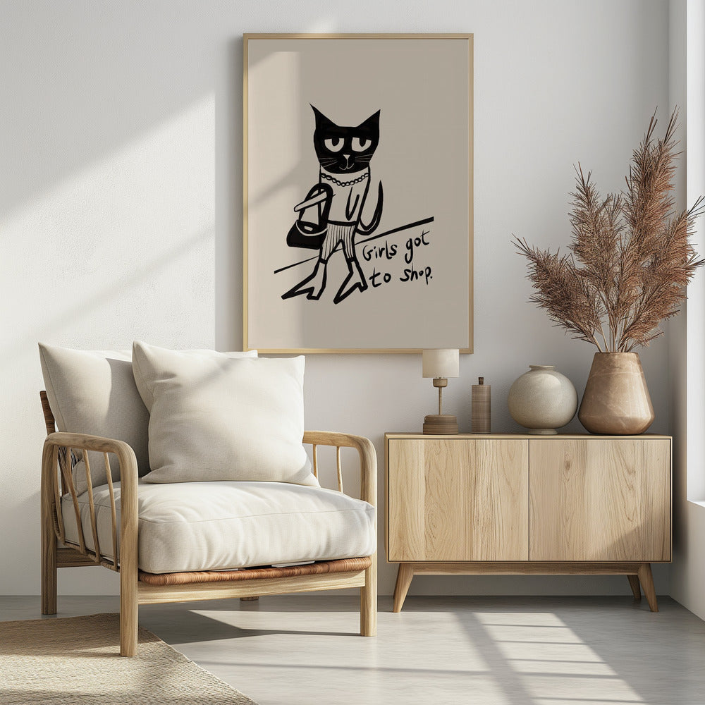 Cat shopping humour | Poster